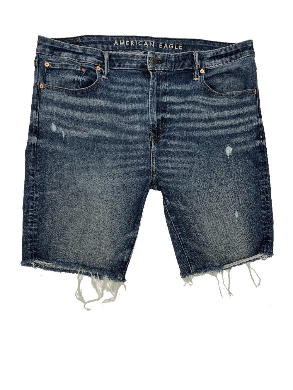 American Eagle Air Flex + Blue Distressed Denim Jean Stretch Shorts Mens 40